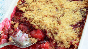 HAZELNUT CRUMBLE WITH BLACK DORIS PLUMS