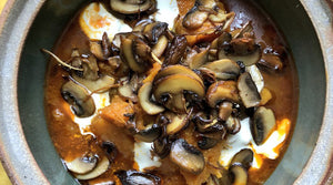 ROAST BUTTERNUT SOUP WITH MUSHROOMS AND GINGER
